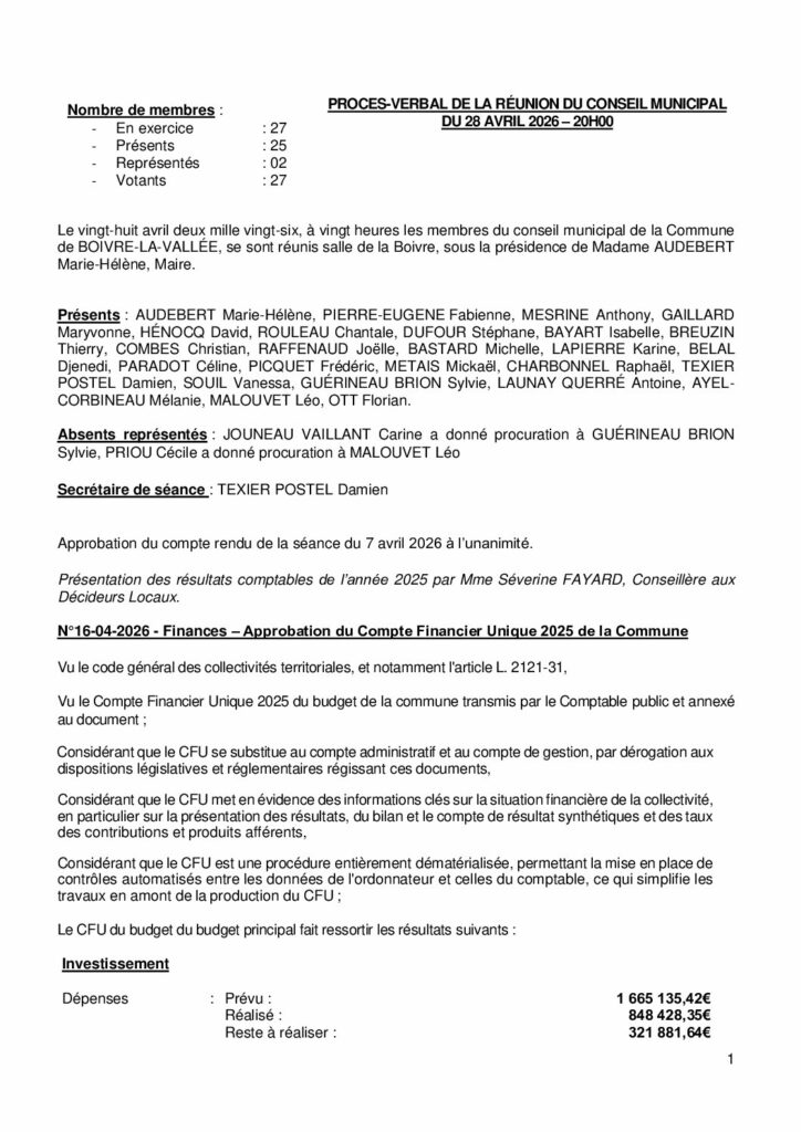 thumbnail of Procès-Verbal CM – 20260428
