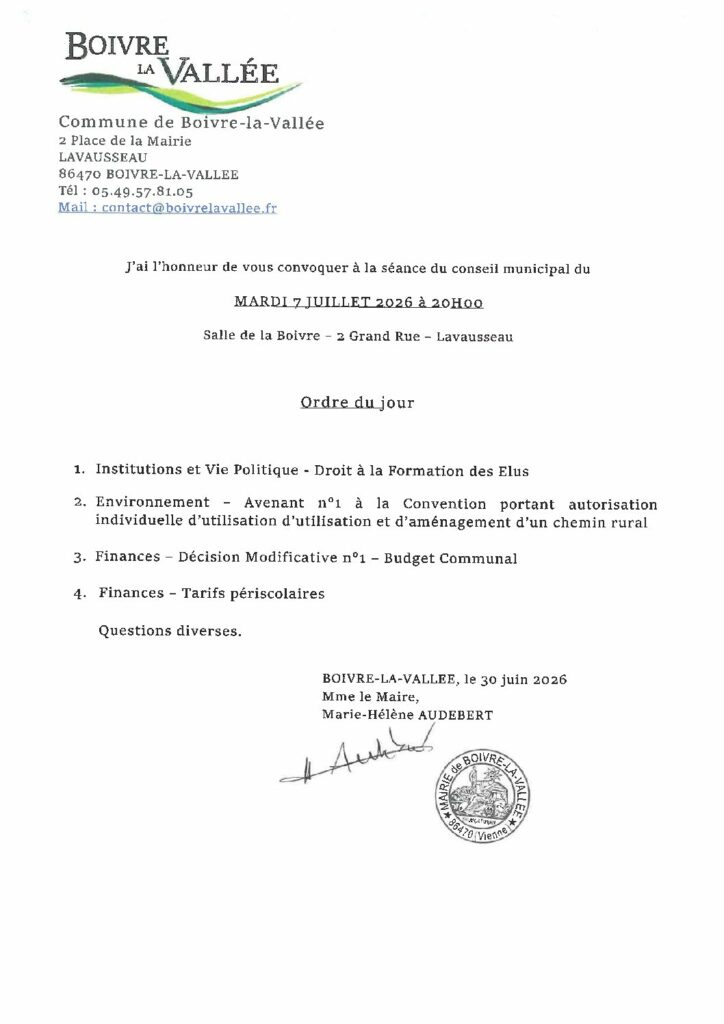 thumbnail of Ordre du jour CM – 20260707