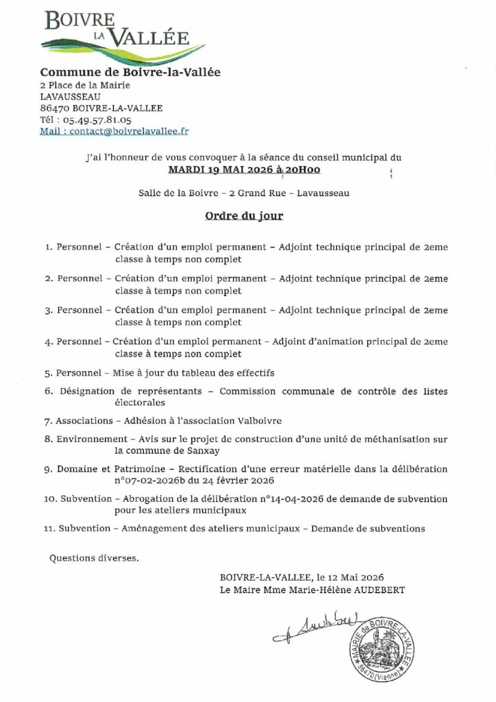 thumbnail of Ordre du jour CM – 20260519