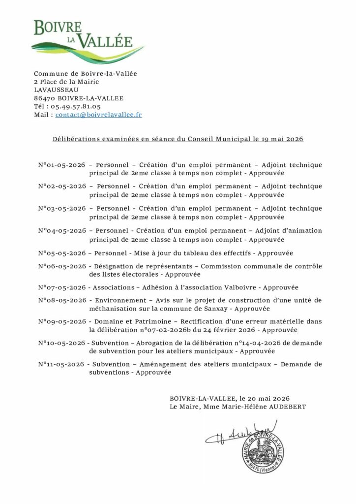 thumbnail of Délibérations éxaminées en CM – 20260519