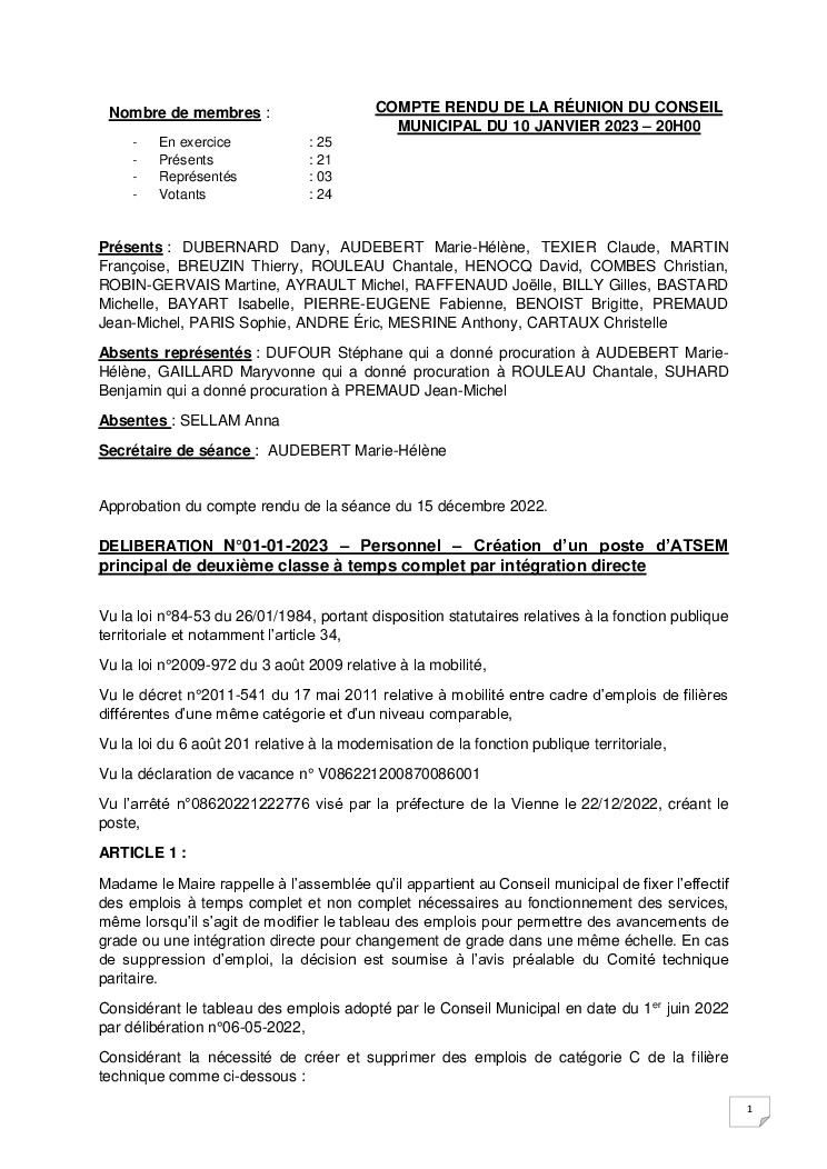 thumbnail of Procès-Verbal CM – 20230110