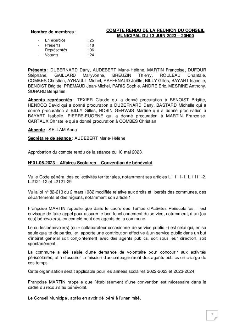 thumbnail of Procès-Verbal CM – 20230613