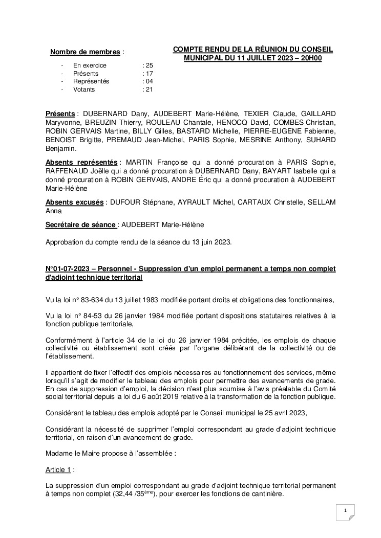 thumbnail of Procès-Verbal CM – 20230711
