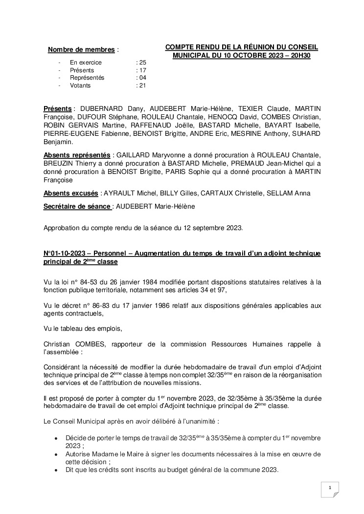 thumbnail of Procès-Verbal CM – 20231010