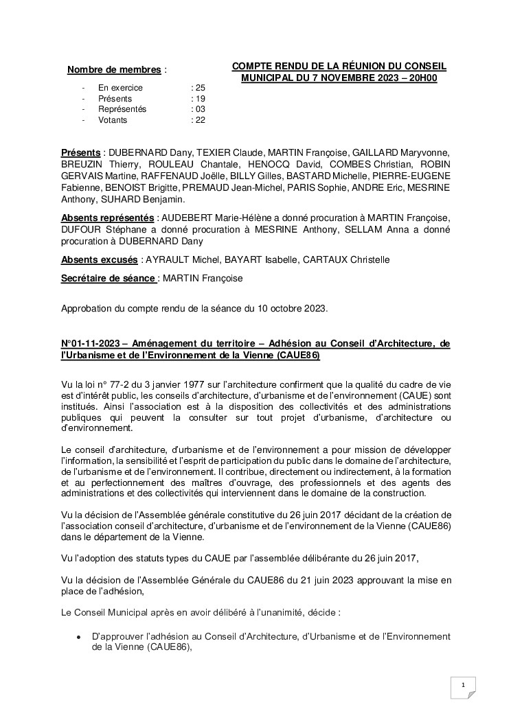 thumbnail of Procès-Verbal CM – 20231107