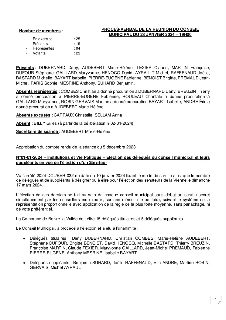 thumbnail of Procès-Verbal CM – 20240123