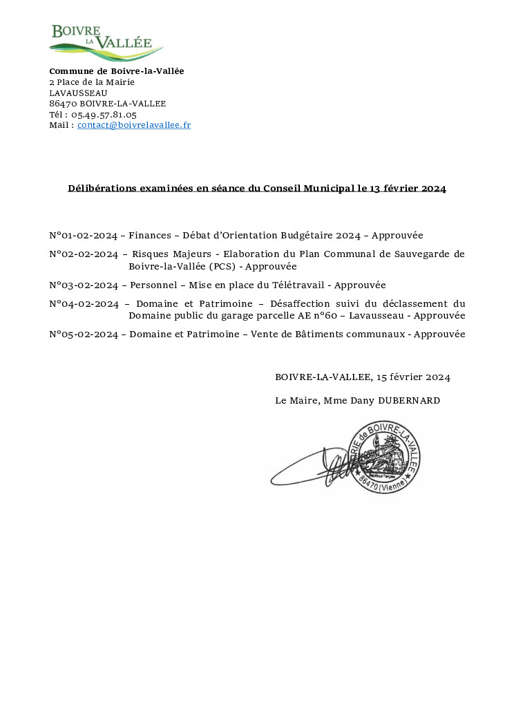 thumbnail of Délibérations éxaminées en CM – 20240213