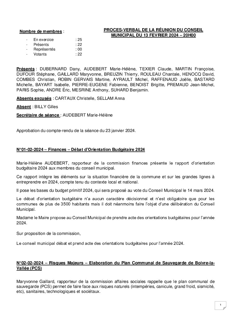 thumbnail of Procès-Verbal CM – 20240213