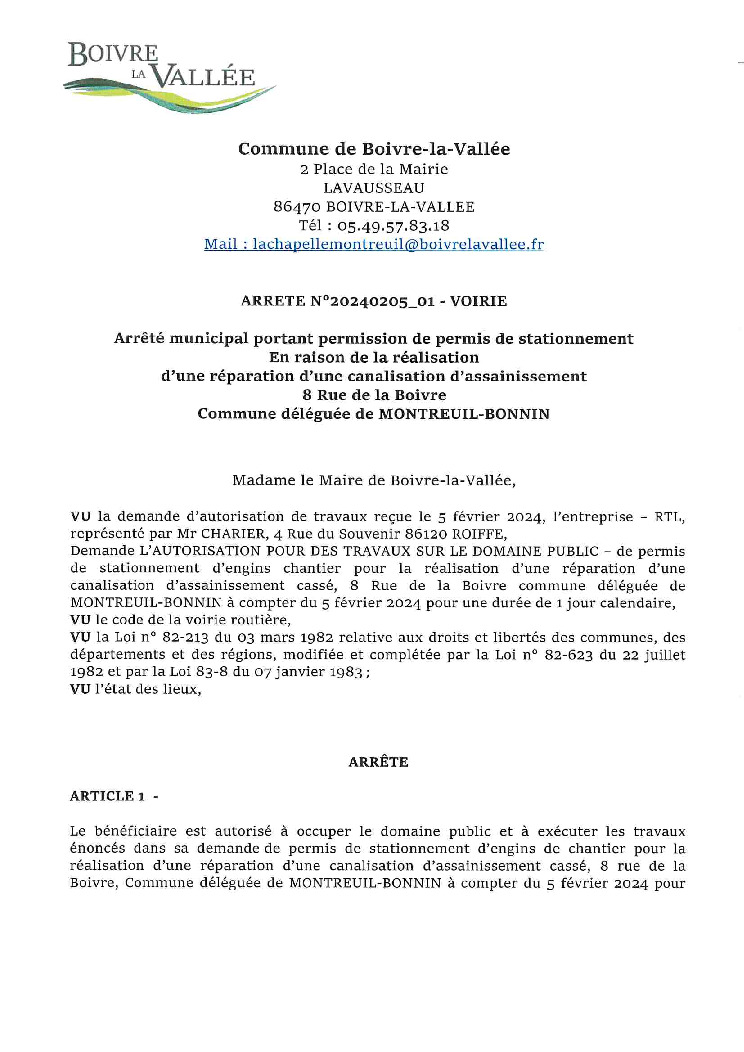 thumbnail of ARRETE-PERMISSION-VOIRIE-N°20240205_01-RTL-REPARATION-CANALISATION-8-RUE-DE-LA-BOIVRE-MB