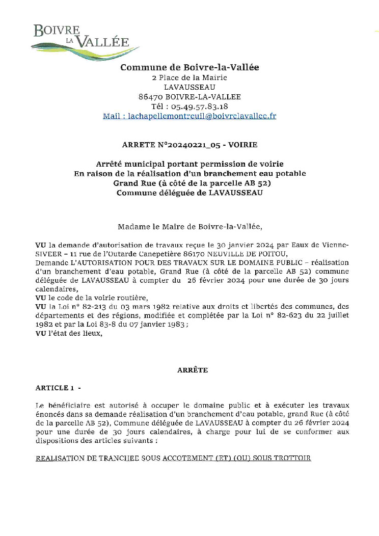 thumbnail of ARRETE-PERMISSION-VOIRIE-N°20240221_05-EAUX-DE-VIENNE-BRANCHEMENT-EAU-POTABLE-GRAND-RUE-LAVAUSSEAU