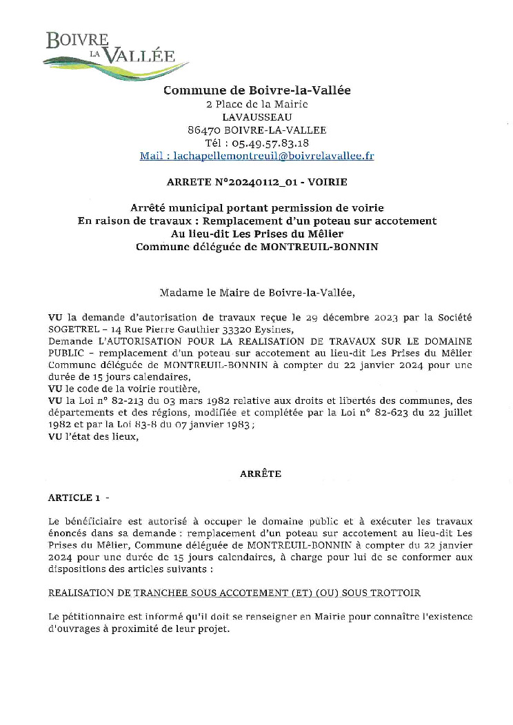 thumbnail of ARRETE-VOIRIE-N°-20240112_01-SOGETREL-REMPLACEMENT-POTEAU-LES-PRISES-DU-MELIER-MB