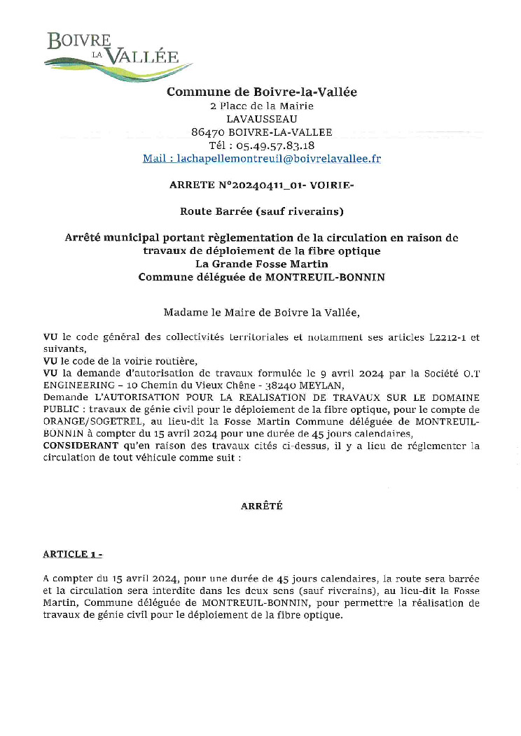 thumbnail of ARRETE-VOIRIE-N°-20240411801-OT-ENGINEERING-ROUTE-BARREE-FIBRE-LA-FOSSE-MARTIN-MB