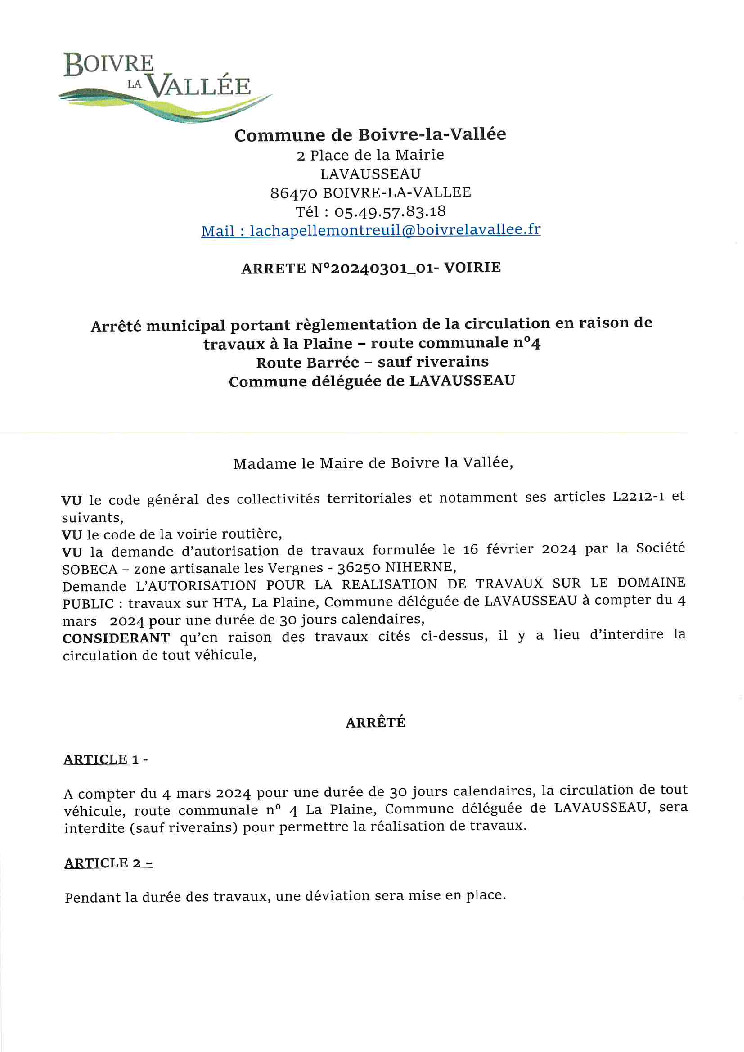 thumbnail of ARRETE-VOIRIE-N°20240301_01-SOBECA-TRAVAUX-LA-PLAINE-LAVAUSSEAU