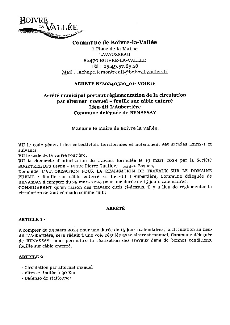 thumbnail of ARRETE-VOIRIE-N°20240320_01-SOGETREL-FOUILLE-SUR-CABLE-ENTERRE-L-AUBERTIERE-BEN