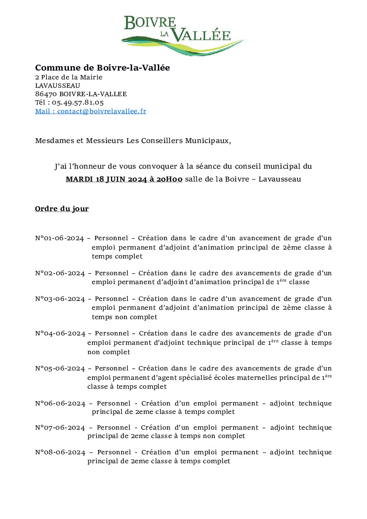 thumbnail of Ordre du jour CM – 20240618