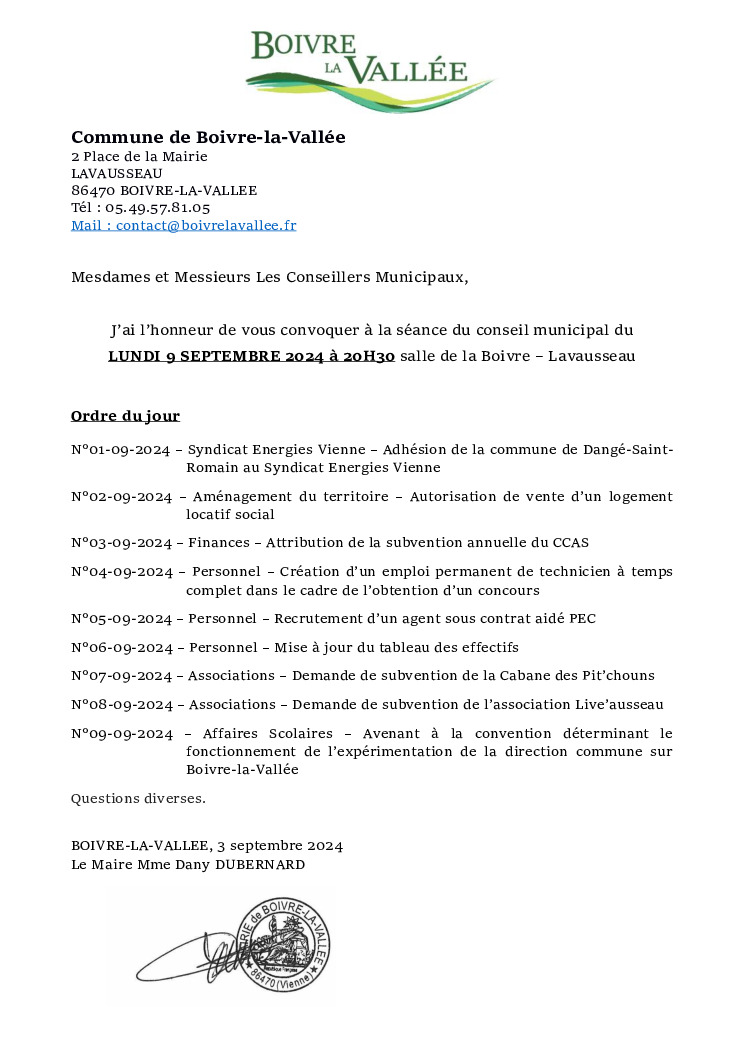 thumbnail of Ordre du jour CM – 20240909