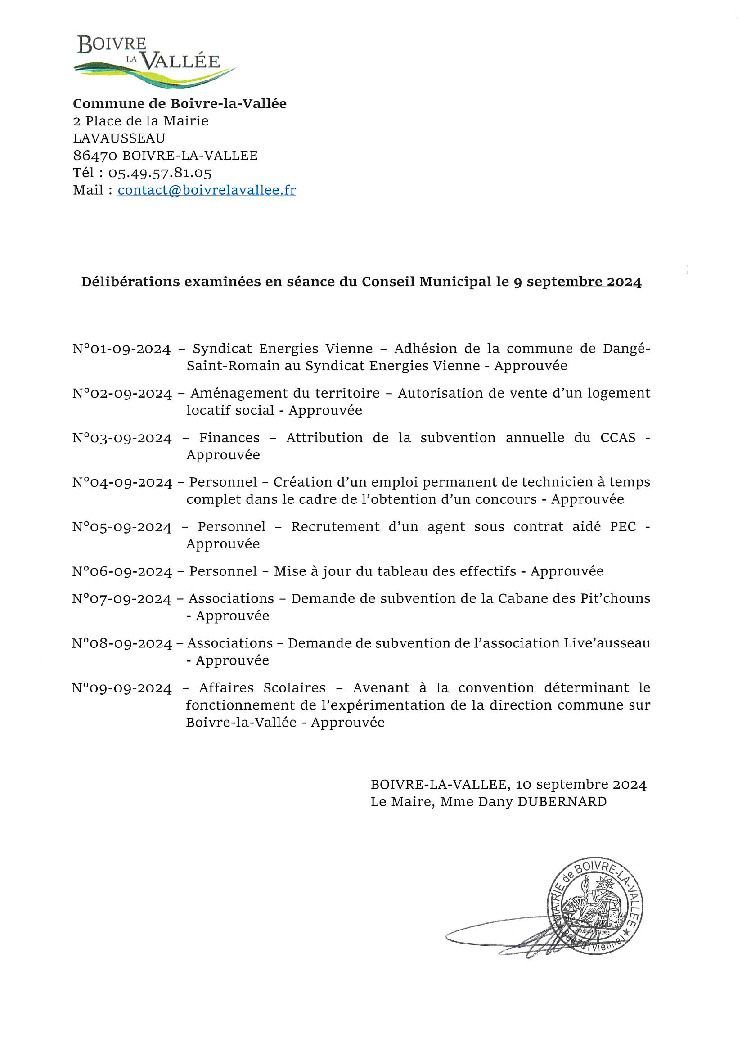 thumbnail of Délibérations éxaminées en CM – 20240909