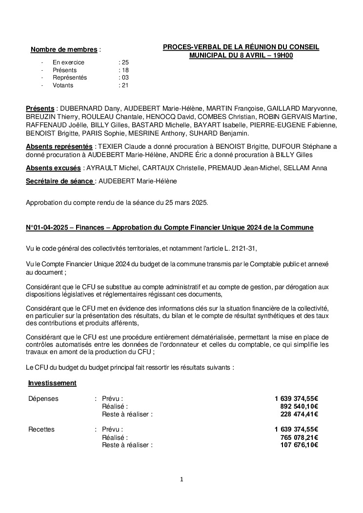 thumbnail of Procès-Verbal CM – 20250408