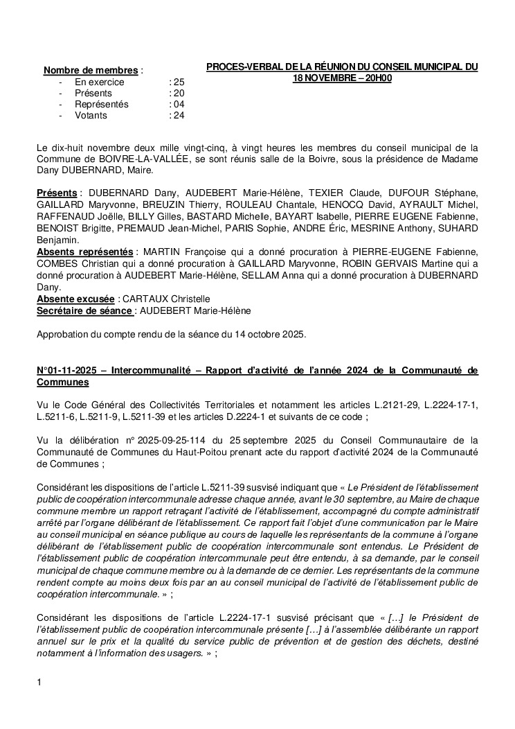 thumbnail of Procès-Verbal CM – 20251118