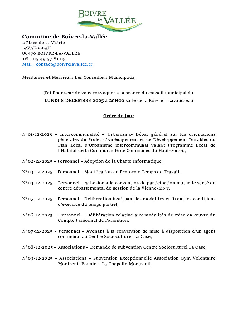 thumbnail of Ordre du jour CM – 20251208