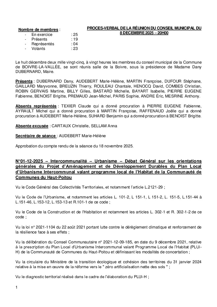 thumbnail of Procès-Verbal CM – 20251208