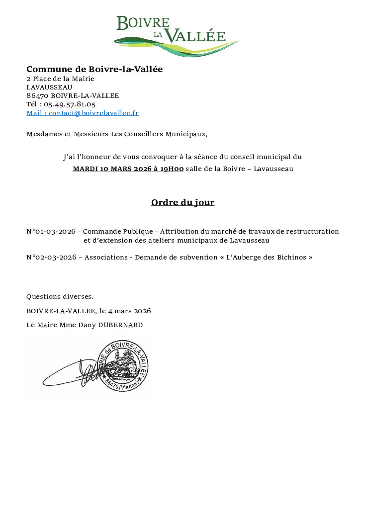 thumbnail of Ordre du jour CM – 20260310