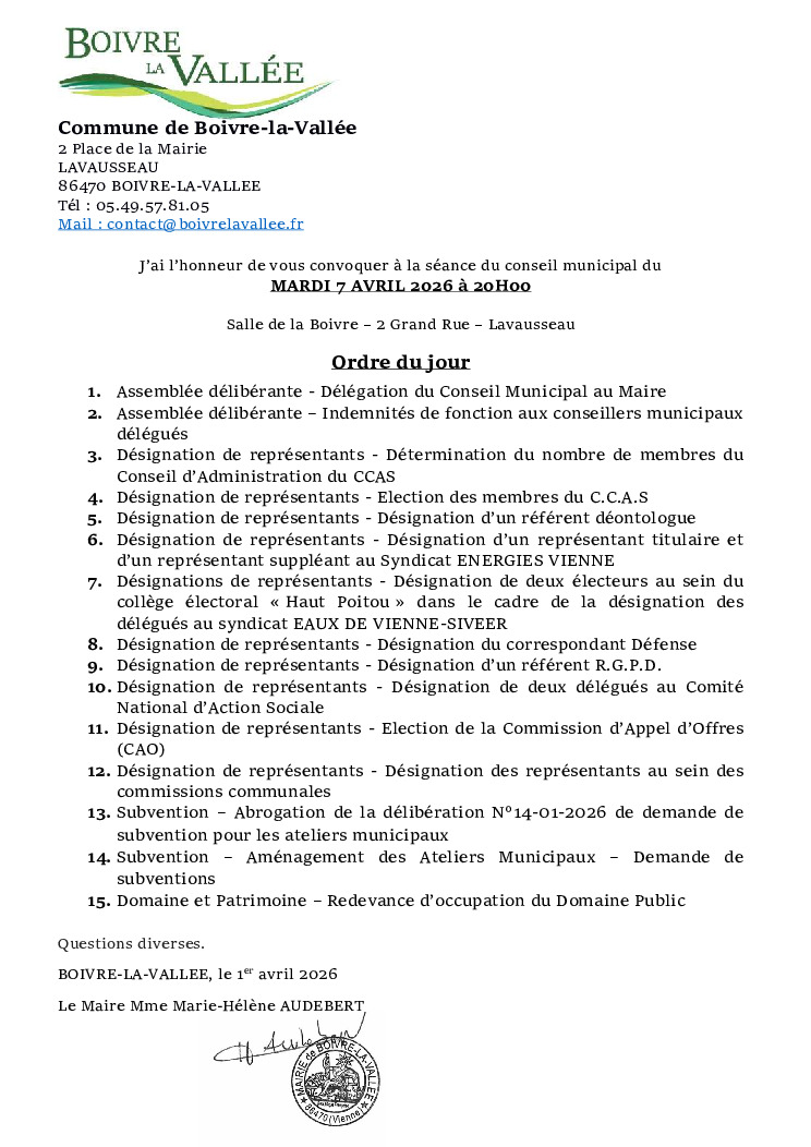 thumbnail of Ordre du jour CM – 20260327