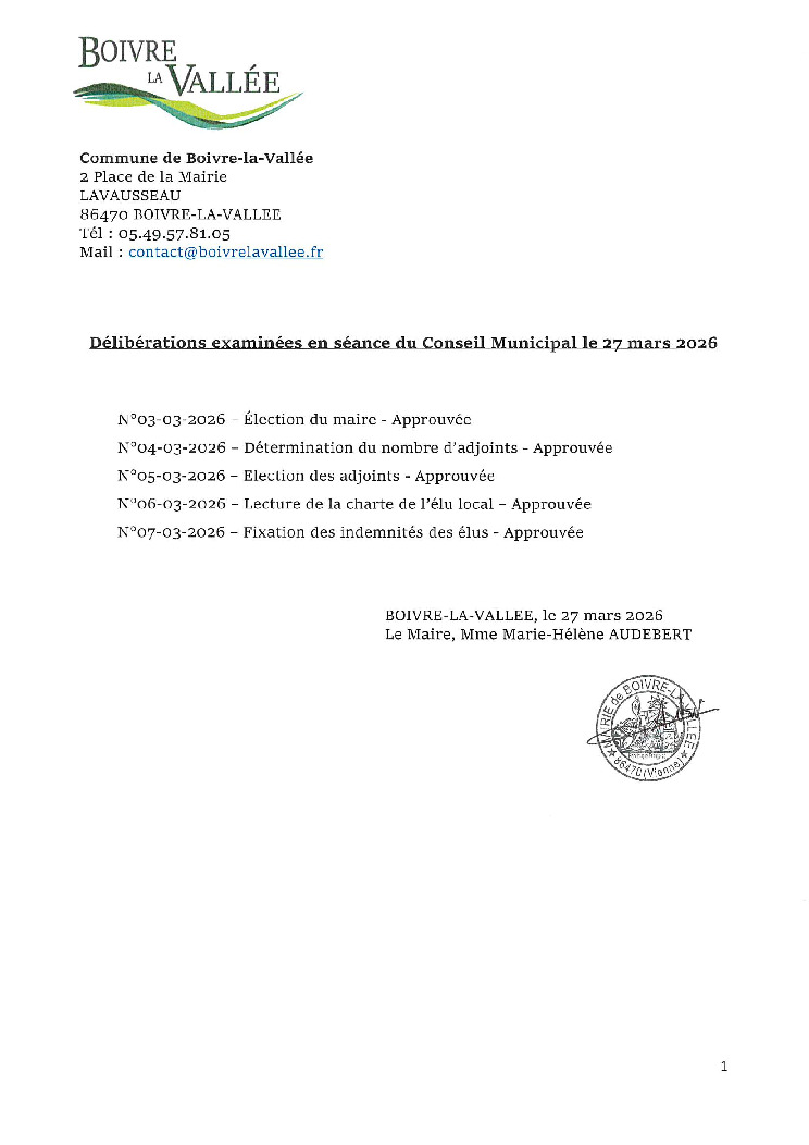 thumbnail of Délibérations éxaminées en CM – 20260327