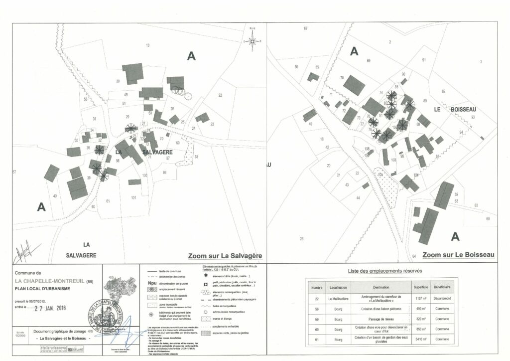thumbnail of Carte PLU – La Chapelle Montreuil (Emplacements réservés)