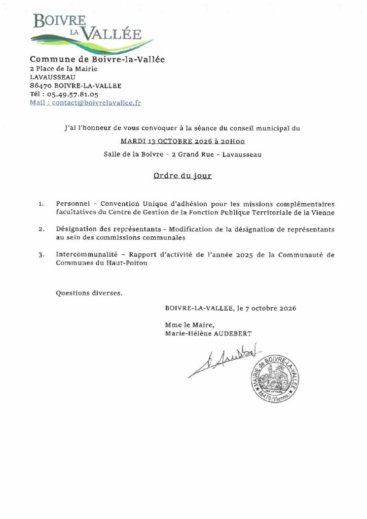 thumbnail of Ordre du jour CM – 20261013